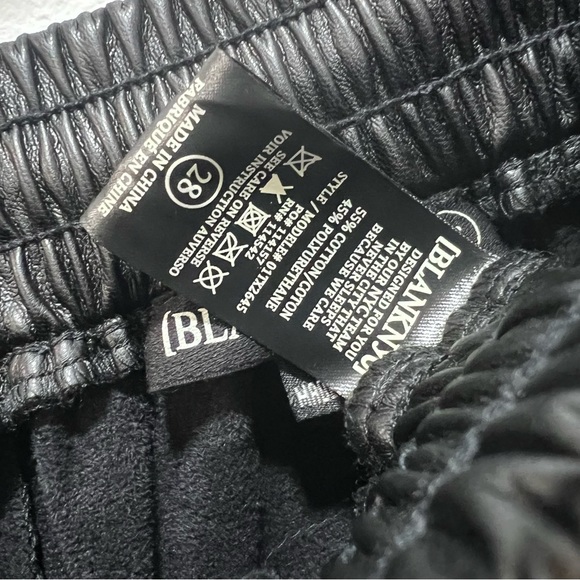 BLANK NYC Black Drawstring Faux Leather Joggers Size 28 - Picture 10 of 16